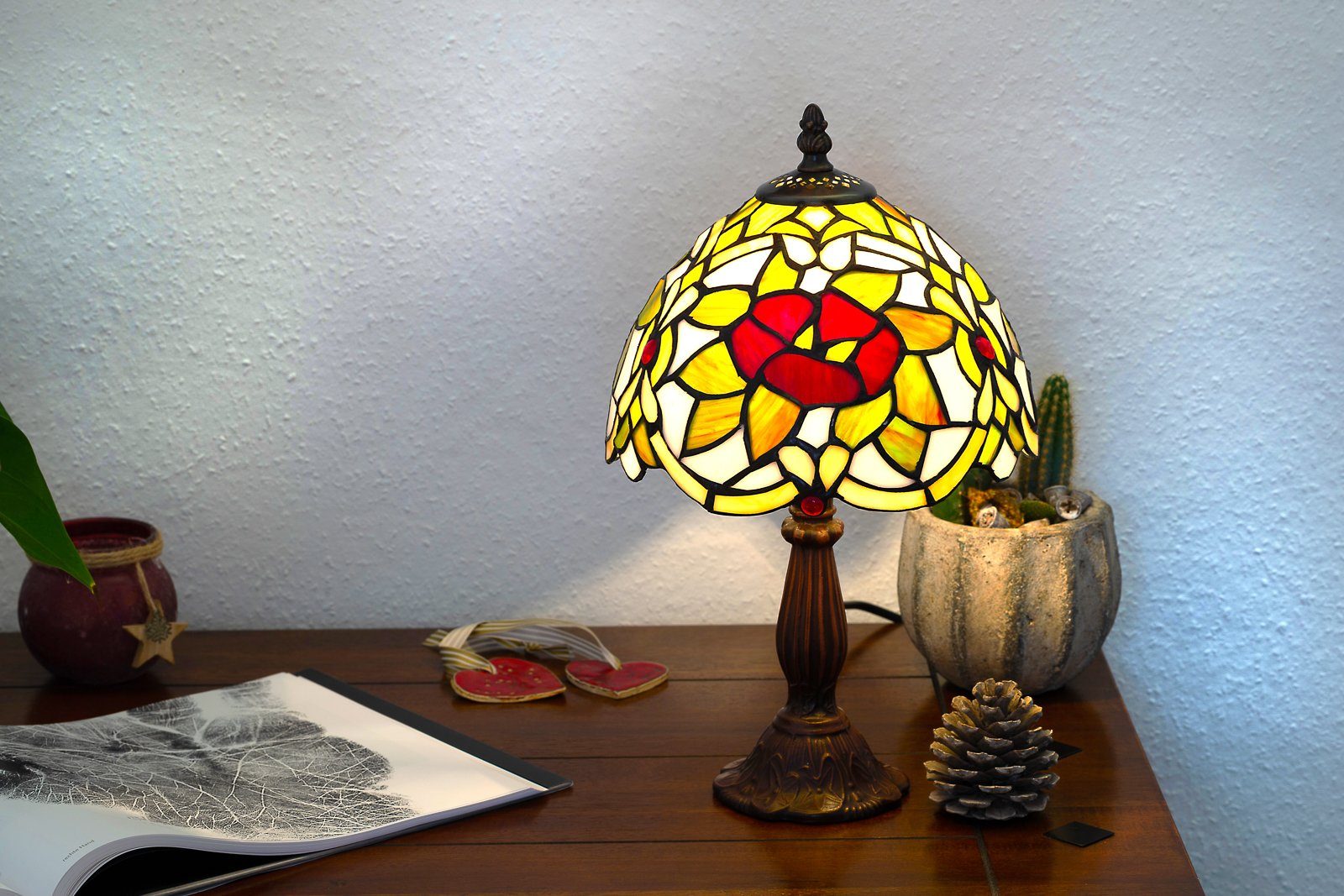 Style BIRENDY Dekorationslampe Tischlampe Tiffany Motiv Lampe Stehlampe Blume Tiff148