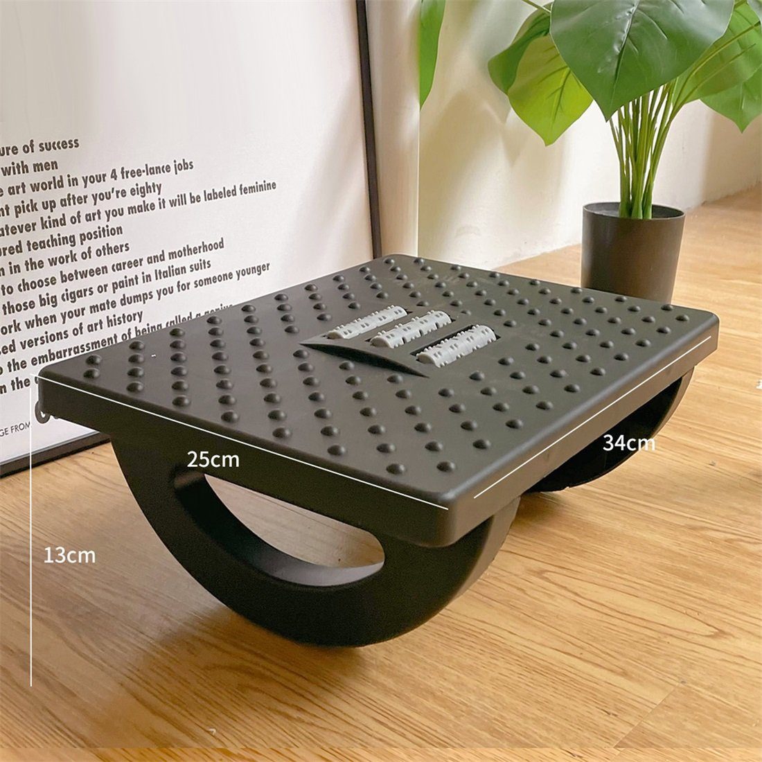 Rutaqian Fußstütze Fußstütze Massage Schwarz Fußablage Rutschfeste Schreibtisch, Funktion mit