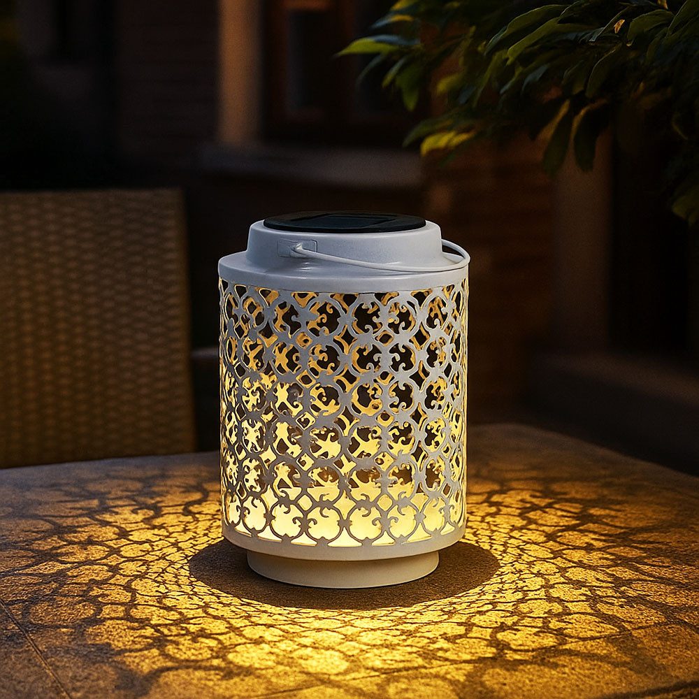 etc-shop LED Solarleuchte, LED-Leuchtmittel fest verbaut, Solarlampe Außenleuchte Gartendeko LED Laterne orientalisch 3er Set