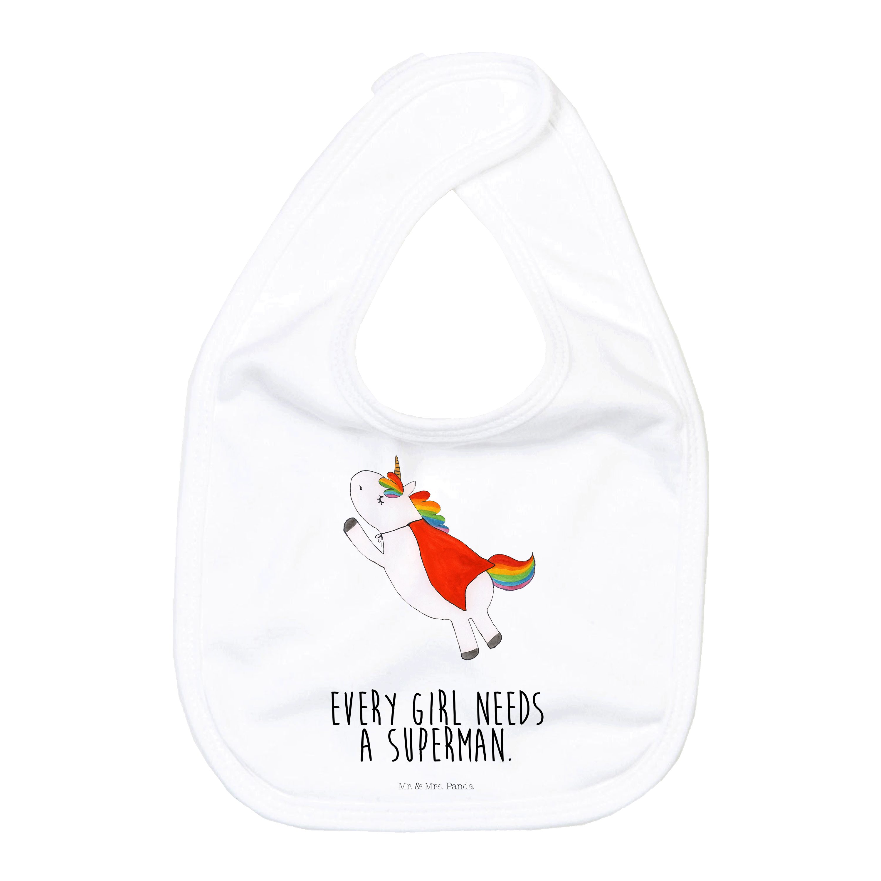 Tragetuch Einhorn Super - Weiß - Geschenk, Unicorn, Baby Spucktuch, Klettlätzch