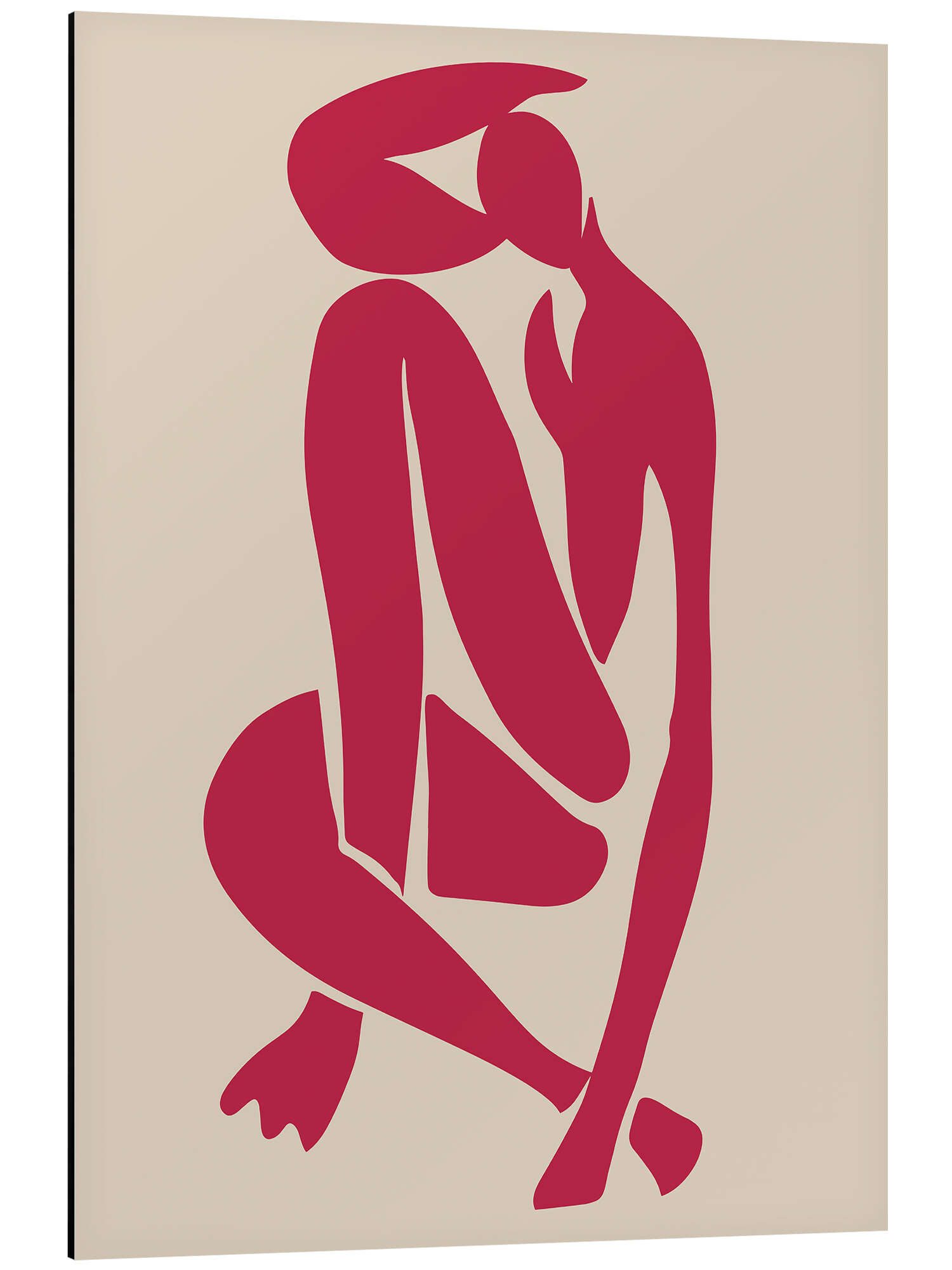 Posterlounge Alu-Dibond-Druck Matisse Inspired Art, Viva Magenta Matisse Figurine II, Modern Grafikdesign