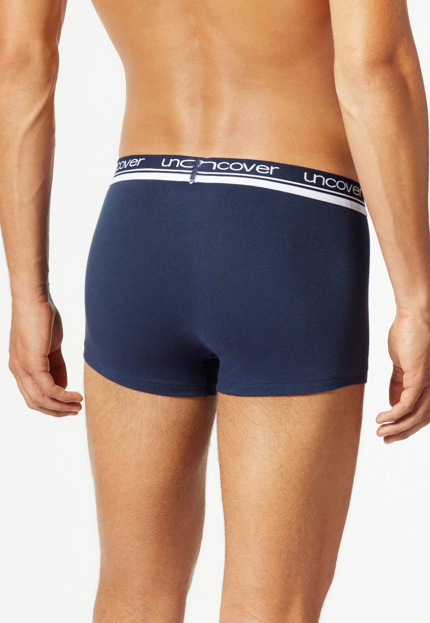uncover by SCHIESSER Boxer Uncover Cotton (2er Pack) Logo-Bund, elastisch, ohne Eingriff, perfekter Sitz