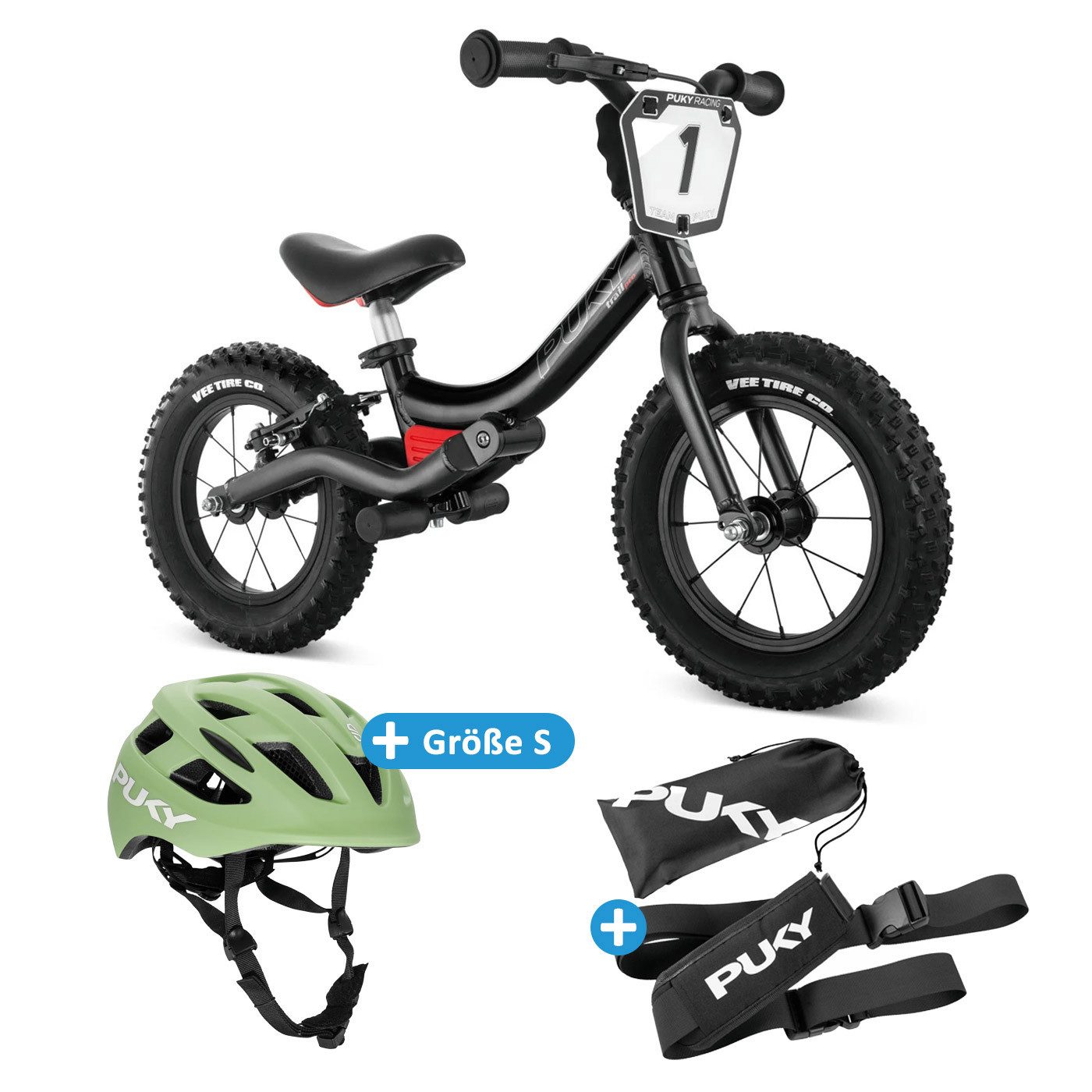 Puky Fahrrad-Laufrad LR Trail Pro Bundle (Set, Laufrad mit Tragegurt und Fahrradhelm in Größe S)