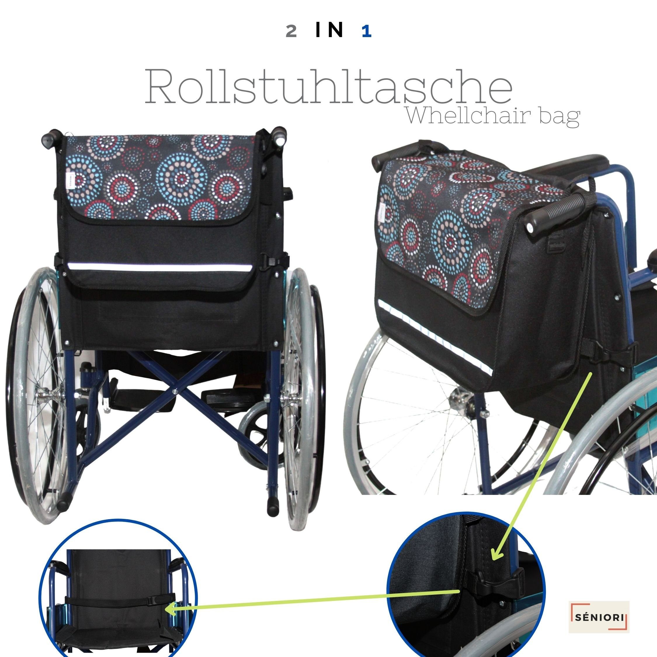 Seniori Aufbewahrungstasche SENIORI Rollator / Rollstuhl Tasche Rollatortasche Rollstuhltasche, 1F. Kreise - Flex – Bild 2 von 5