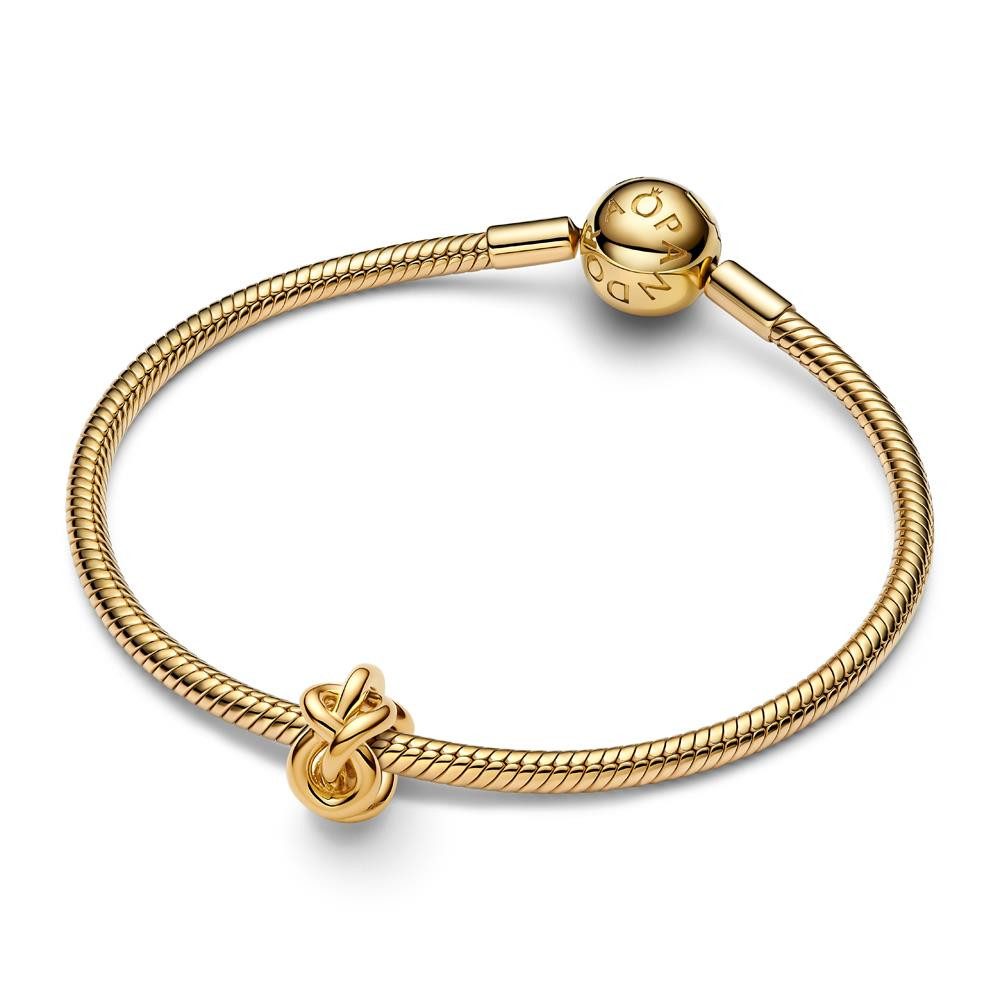 Pandora Charm-Einhänger PANDORA Slide-Charm Unendlichkeitsknoten Moments, vergoldet