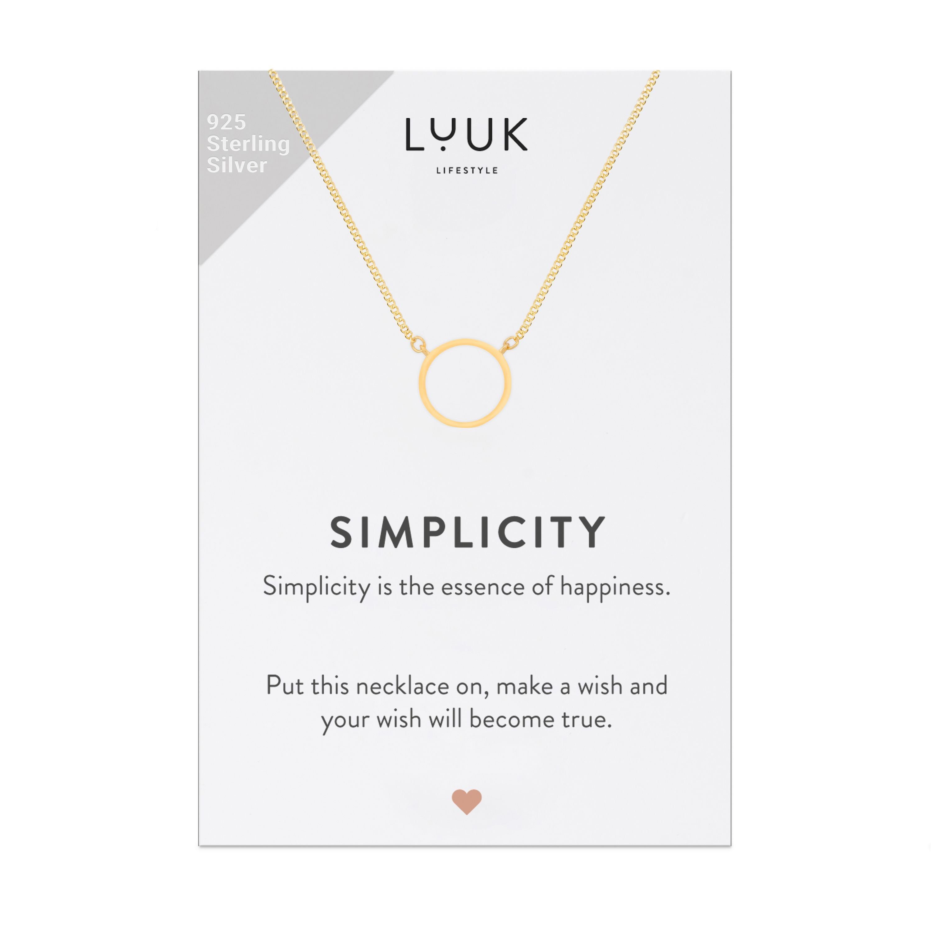 LUUK LIFESTYLE Silberkette Geschenkkarte, Glücksbringer SIMPLICITY Gold Ring