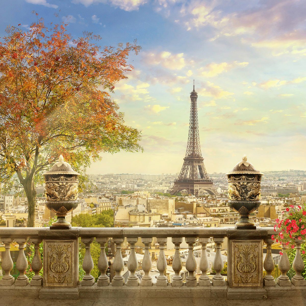 Papermoon Fototapete Panorama von Paris