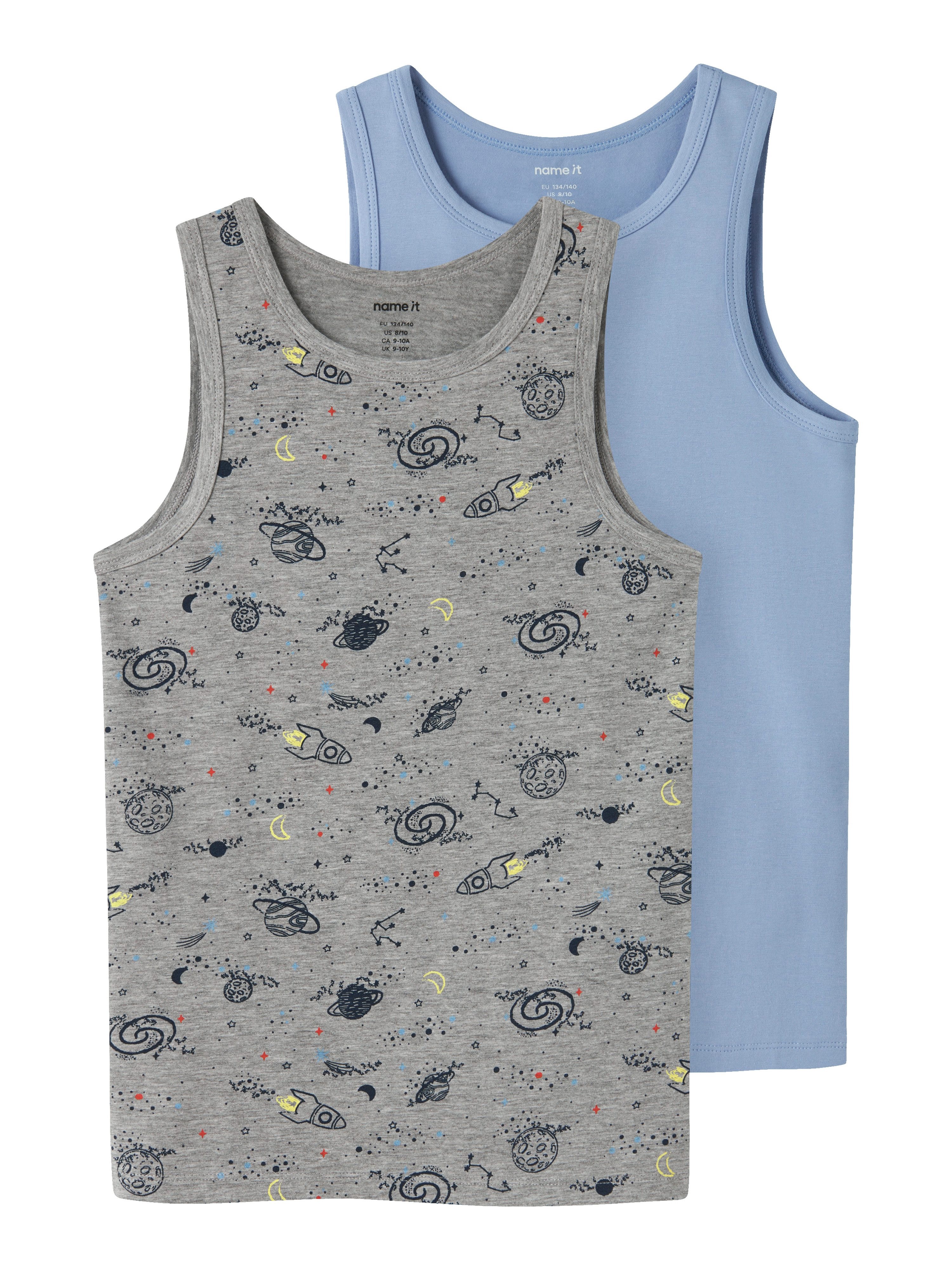 Name It Unterhemd NKMTANK TOP 2P GREY SPACE NOOS (Packung, 2-St)