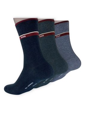 Die Sockenbude Komfortsocken Harmony - Herrensocken (Bund, 3-Paar, mit Komfortrand) verschiedene Jeanstöne