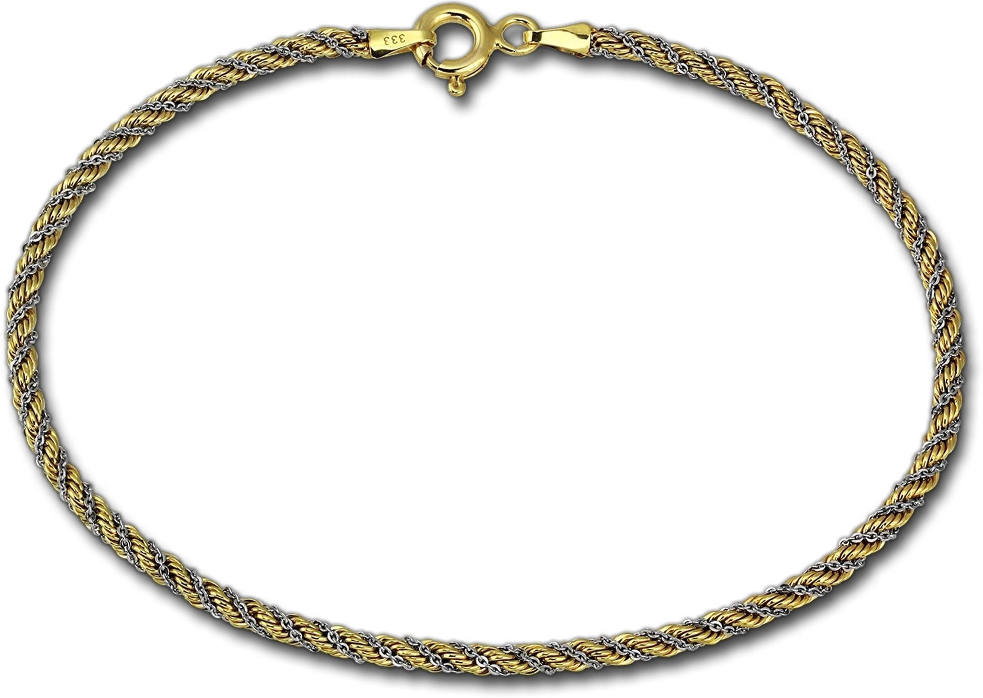 GoldDream Goldarmband GoldDream 8 Karat Armband 18,5cm 333er (Armband), Echtgold  Armband (Kordel) ca. 18,5cm, Gold, 333er Gelbgold und Weißgol