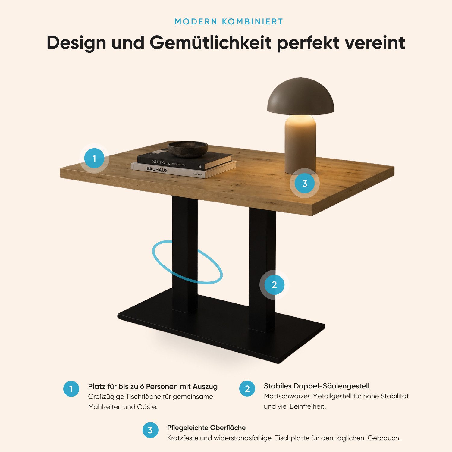 Storado Bistrotisch Big Bistro Doppel 120–160×70cm, Stehtisch