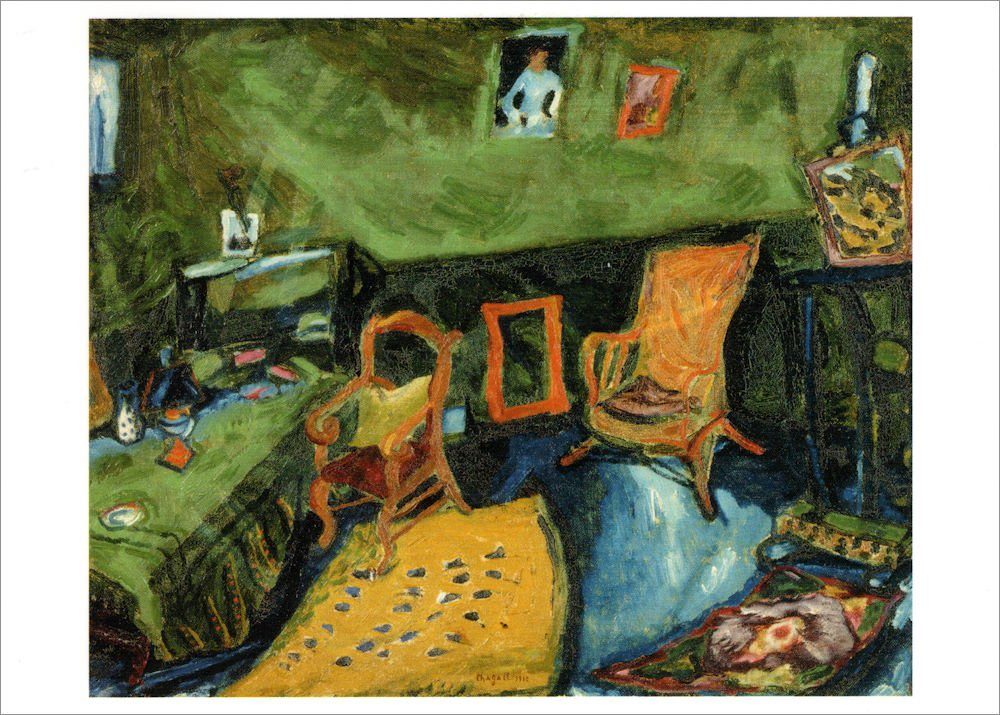 Postkarte Kunstkarte Marc Chagall "Das Atelier"