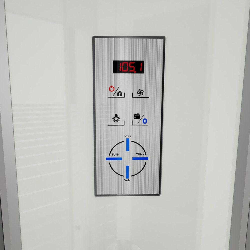 HOME DELUXE Eckdusche Duschkabine WHITE PEARL - 120 x 80 cm Rechts, BxT: 120x80 cm, ESG-Vollverglasung, Regendusche, Wasserfall, Duschkabine, Fertigdusche