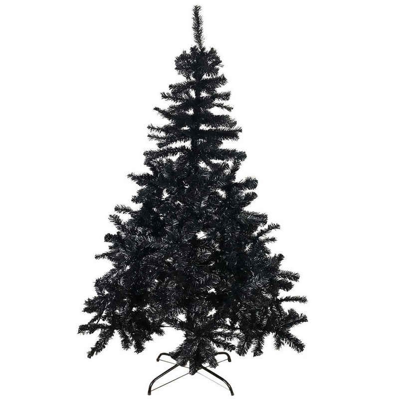 Mojawo Künstlicher Weihnachtsbaum Weihnachtsbaum 150 cm inkl Ständer Schwarz