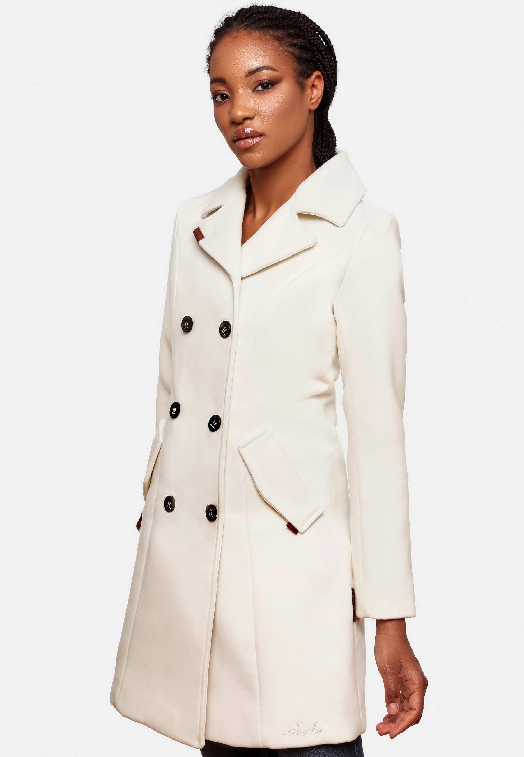 Marikoo Kurzmantel Nanakoo edler Damen Trenchcoat in Wollmantel-Optik