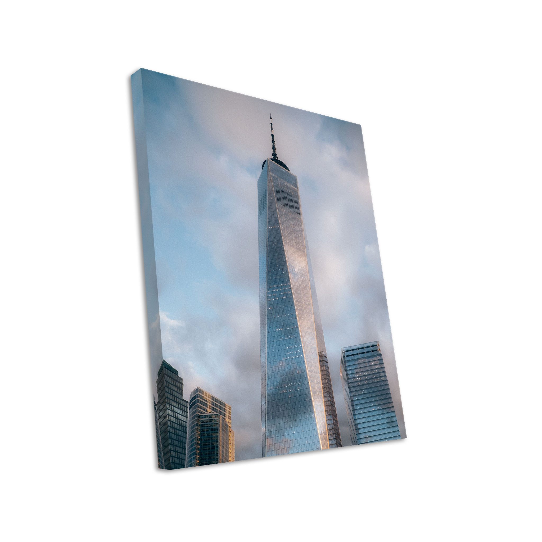 Hustling Sharks Leinwandbild Skyline-Art-Bild als XXL Leinwandbild "Gläserner Turm im Wolkenspiel", in 5 unterschiedichen Größen verfügbar