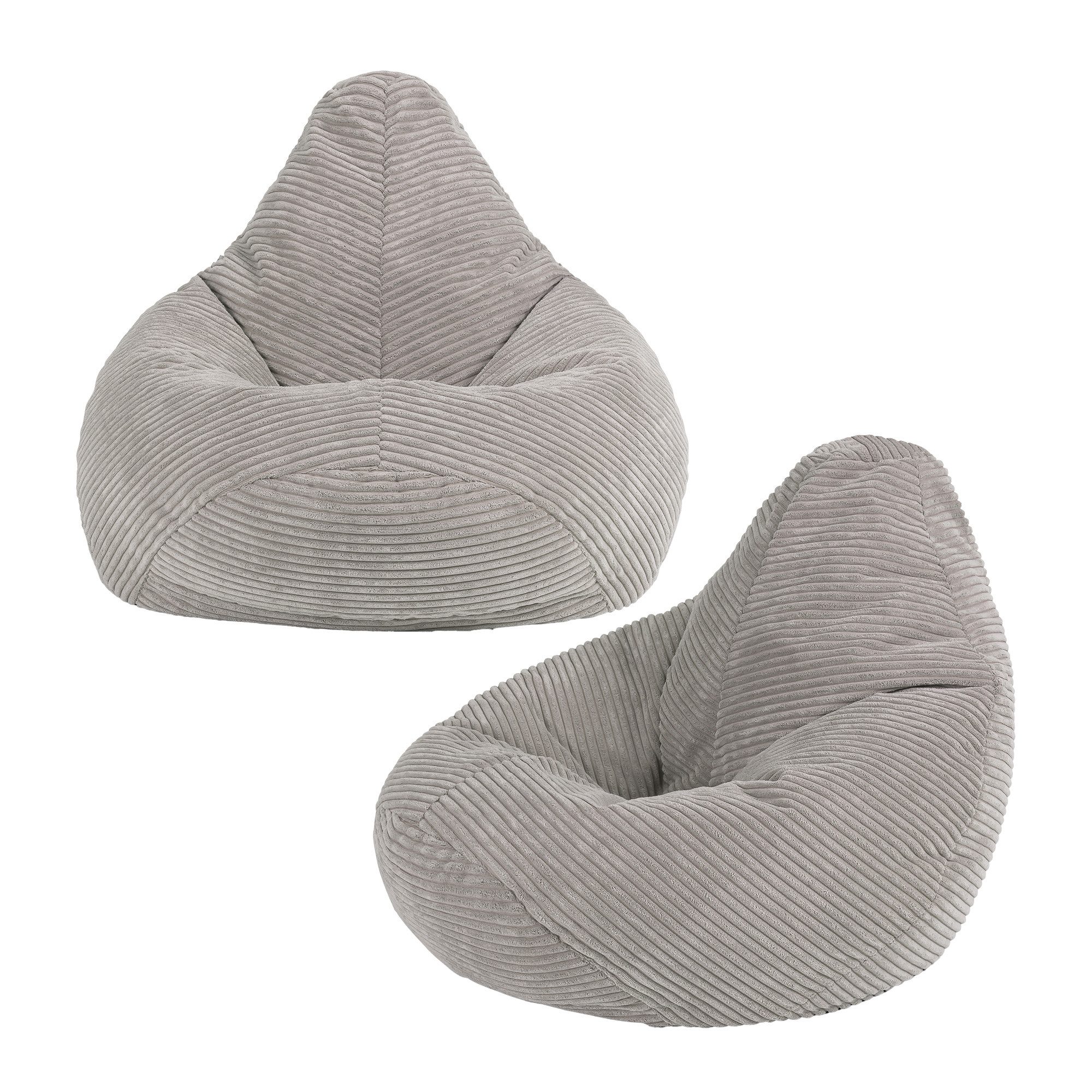 Sitzsack 2er Set Sitzsack Sessel aus Cord Flauschig für Kinder „Dalton"