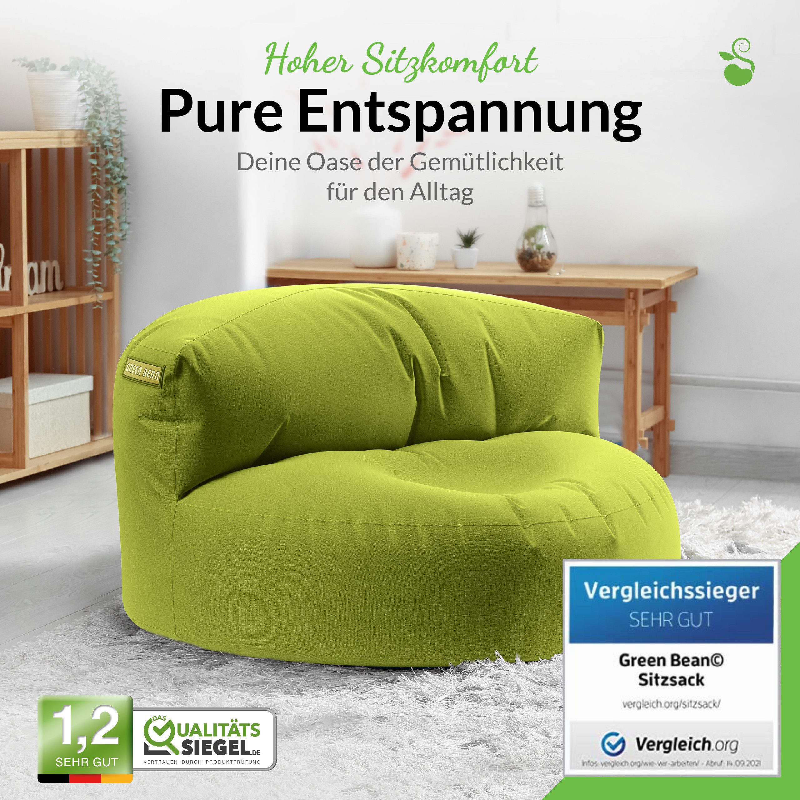 Green Bean Sitzsack Sitzsack Sofa Indoor Outdoor Lounge (mit Rückenlehne, w günstig online kaufen