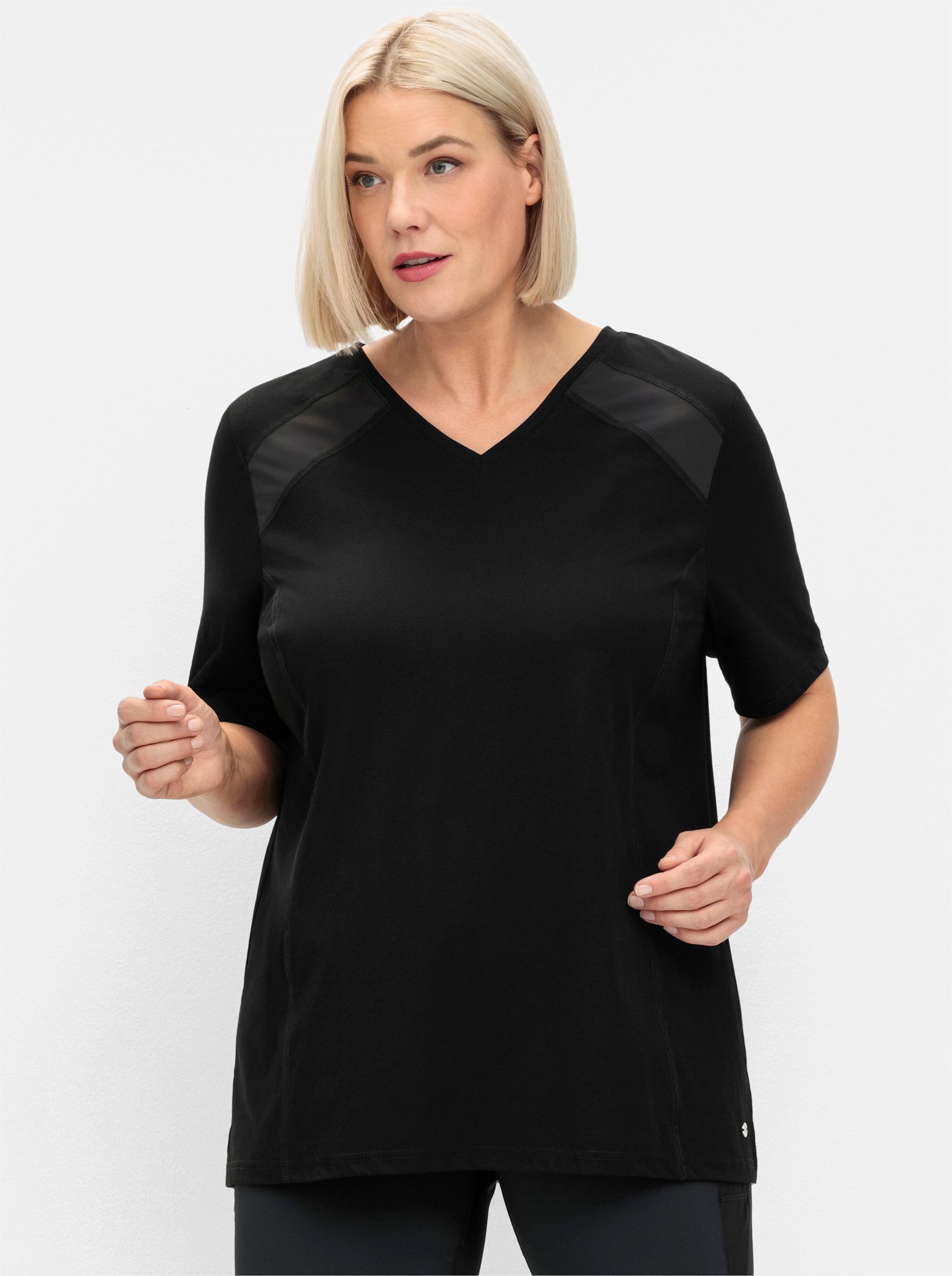 Sheego T-Shirt Funktionsshirt . atmungsaktive Qualität, mit Mesh-Einsätzen günstig online kaufen