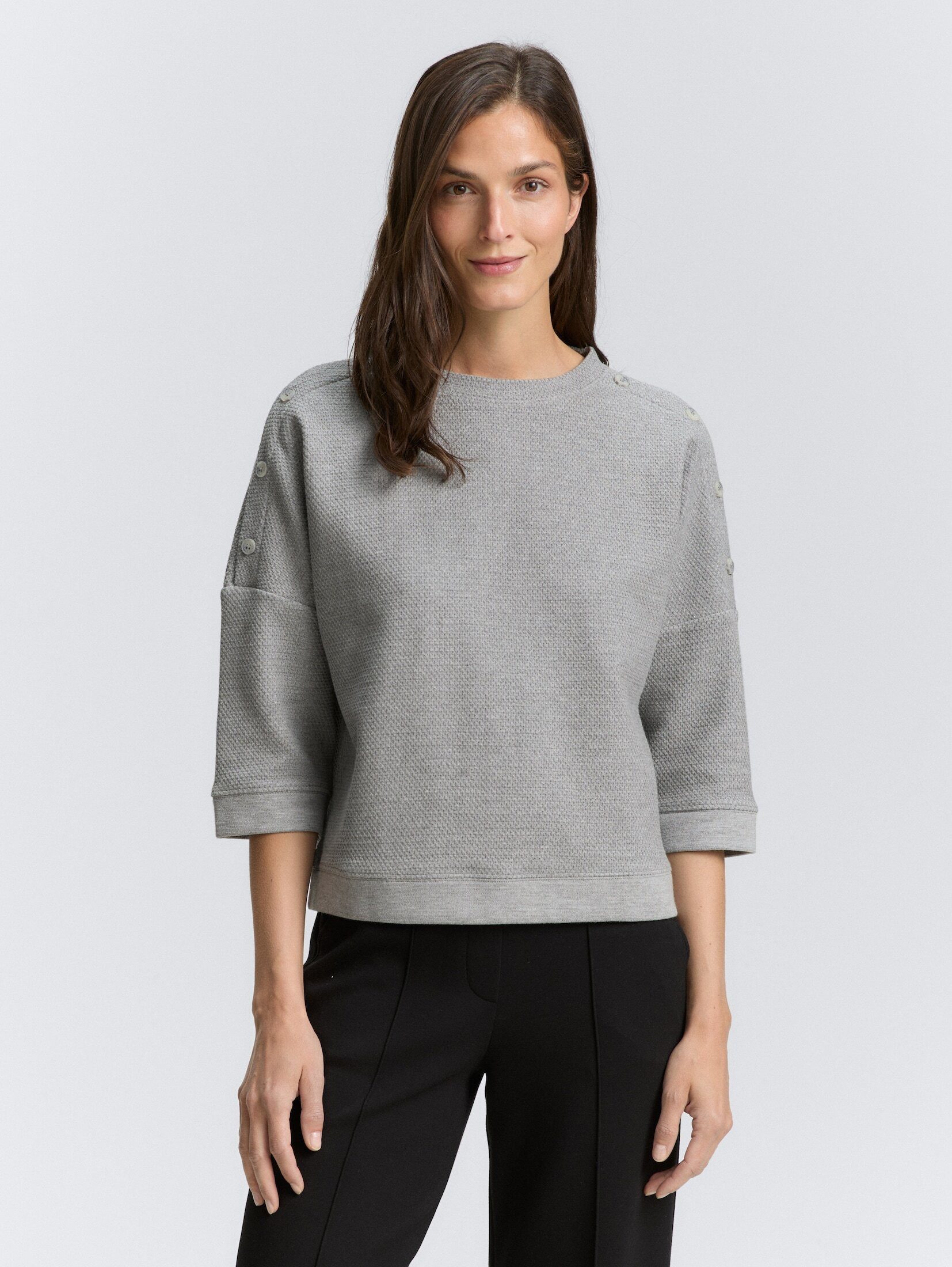 TOM TAILOR Sweatshirt Strick & Sweatshirts Sweatshirt mit Knopf-Details günstig online kaufen