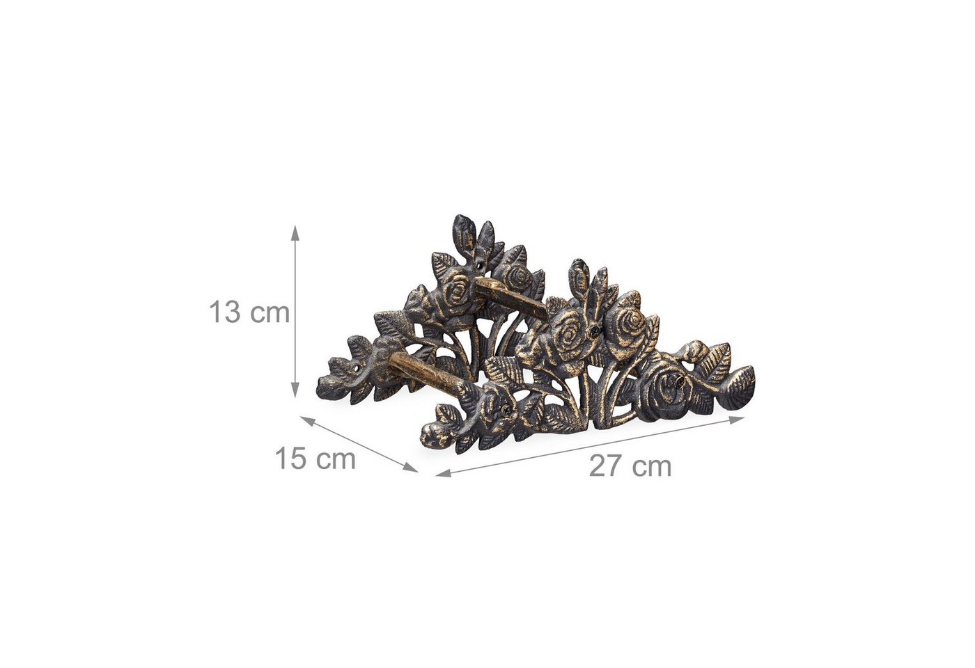 Thumbnail - relaxdays Schlauchhalterung Schlauchhalter Antik Rosen, (Bronze)
