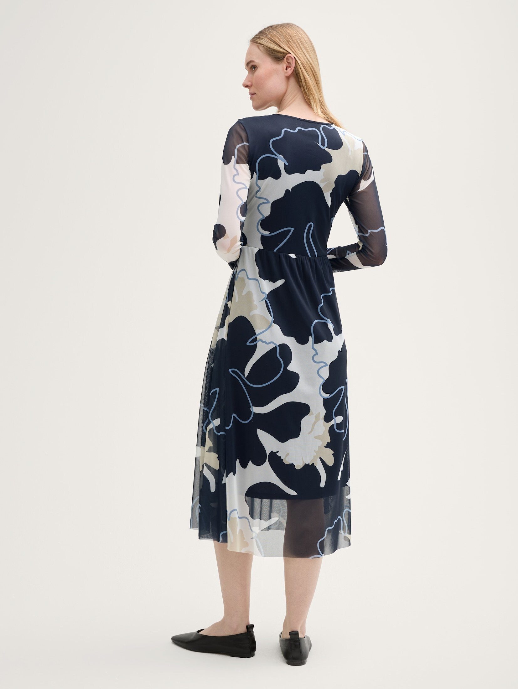 TOM TAILOR Sommerkleid Kleider & Jumpsuits Midi-Meshkleid mit Raffungen