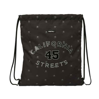 safta Rucksack Rucksacktasche mit Bändern Safta California Schwarz 35 x 40 x 1 cm