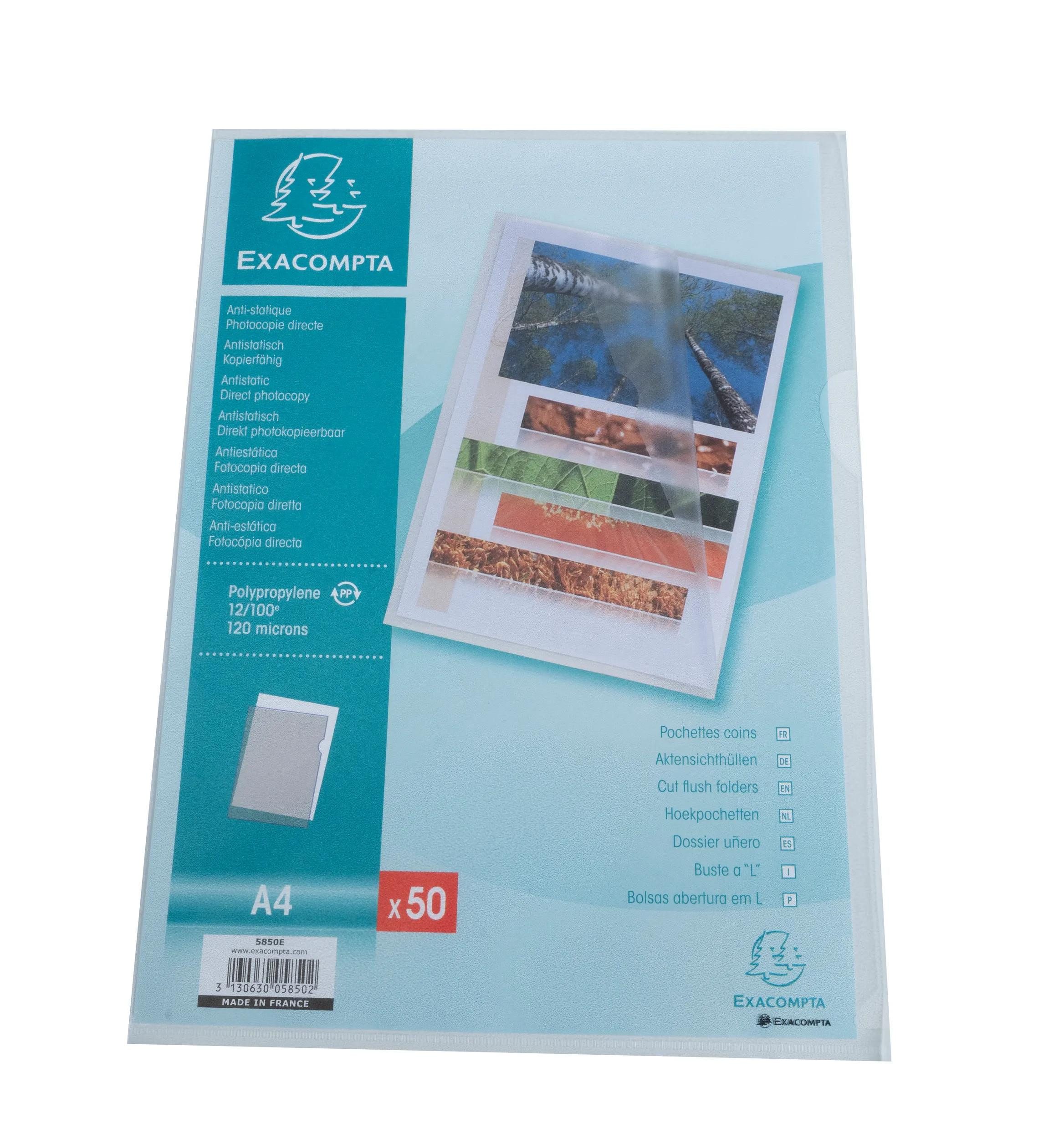 Prospekthülle 10x Pack 50 Aktensichthüllen genarbtem PP 120µ, A4, Kristall, 5850E