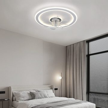 JDONG Deckenventilator mit Beleuchtung und Timer 54W Leise Deckenleuchte Ventilator Dimmbar, Einstellbare Windgeschwindigkeit für Wohnzimmer Esszimmer Schlafzimmer