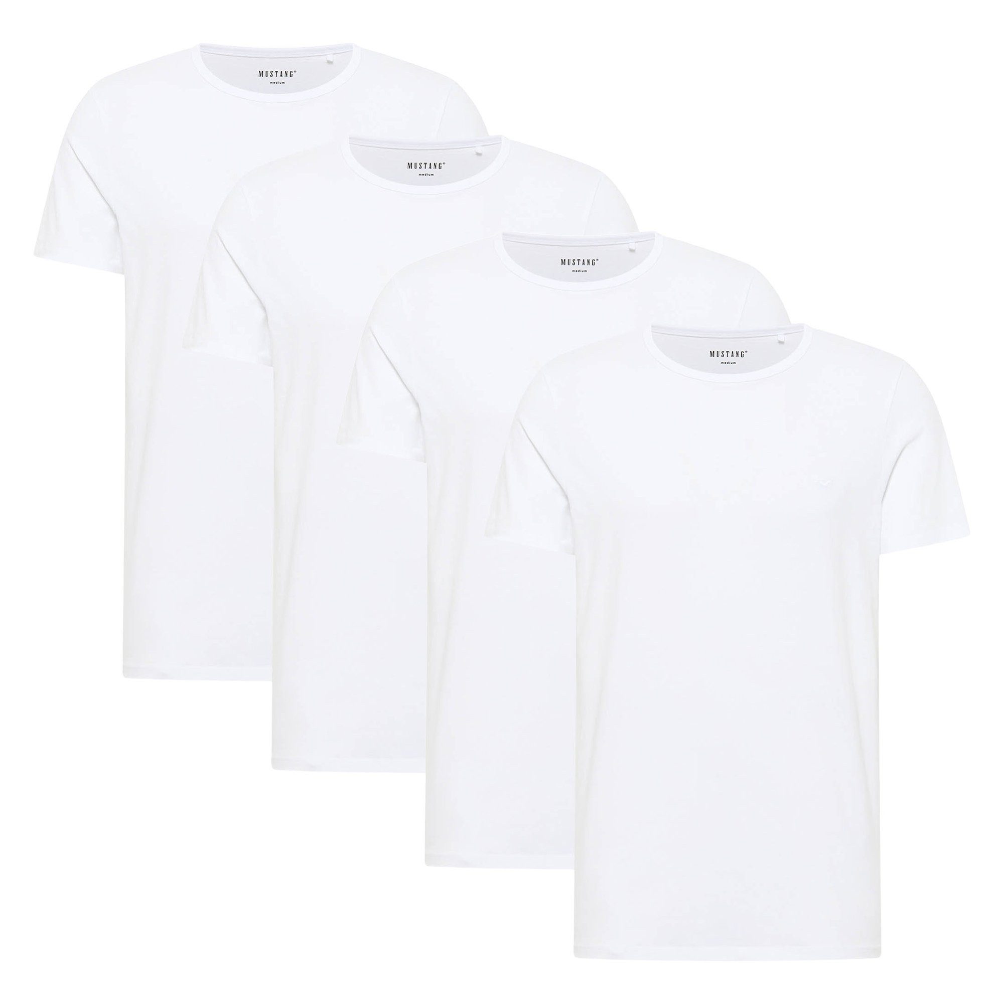 MUSTANG T-Shirt Herren T-Shirt 4er Pack Baumwolle (Packung, 4er Pack) günstig online kaufen