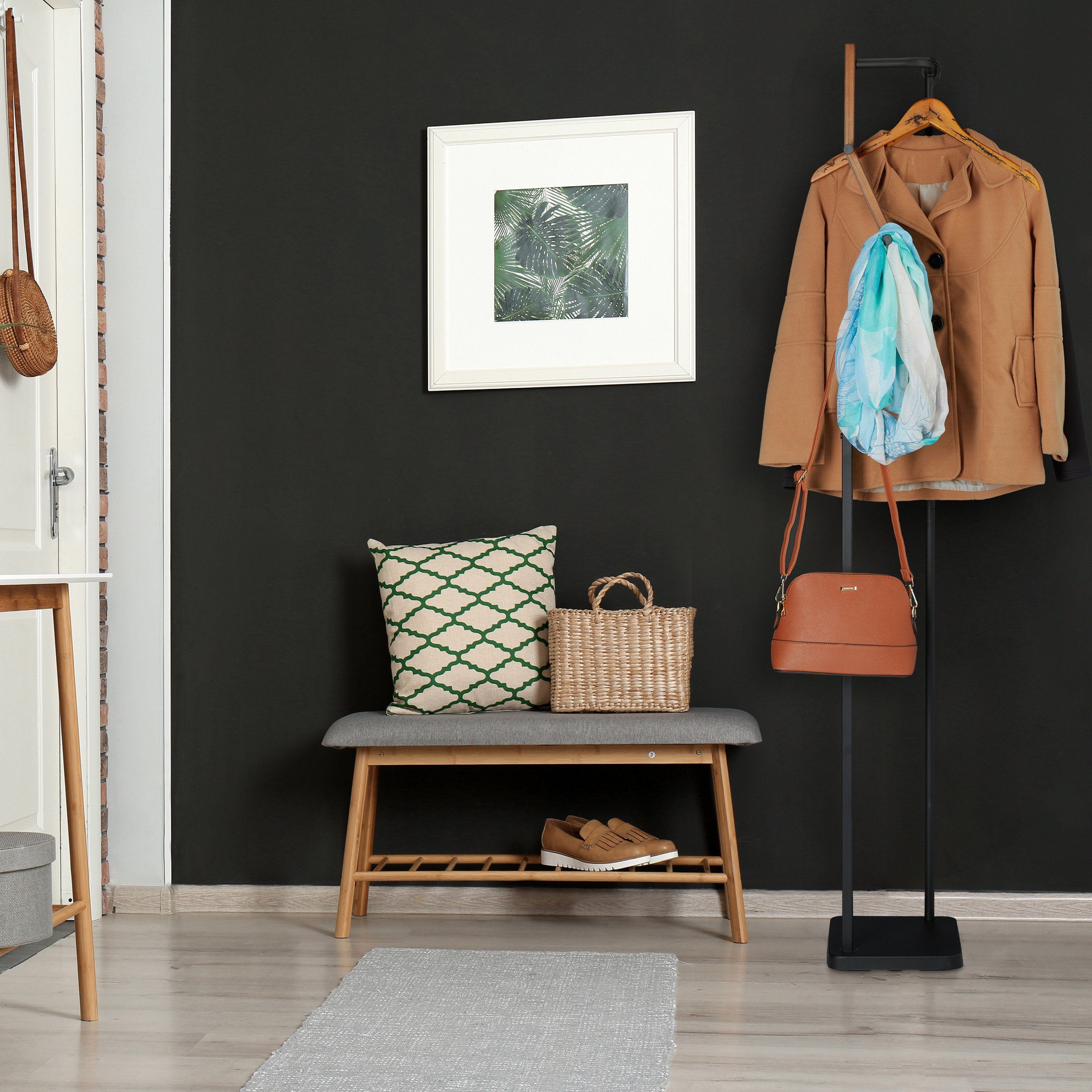 relaxdays Garderobenständer Metall & Holz günstig online kaufen