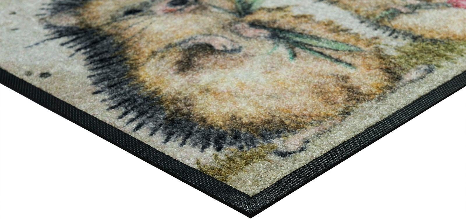 wash+dry by Kleen-Tex Fußmatte Spike, rechteckig, Höhe: 7 mm, Schmutzfangmatte, Motiv Igel, rutschhemmend, waschbar – Bild 4 von 5