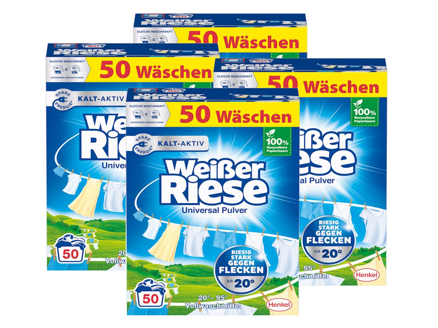 Weißer Riese WEISSER RIESE Pulver 200 WL 2,5kg – Waschpulver Universal Vollwaschmittel
