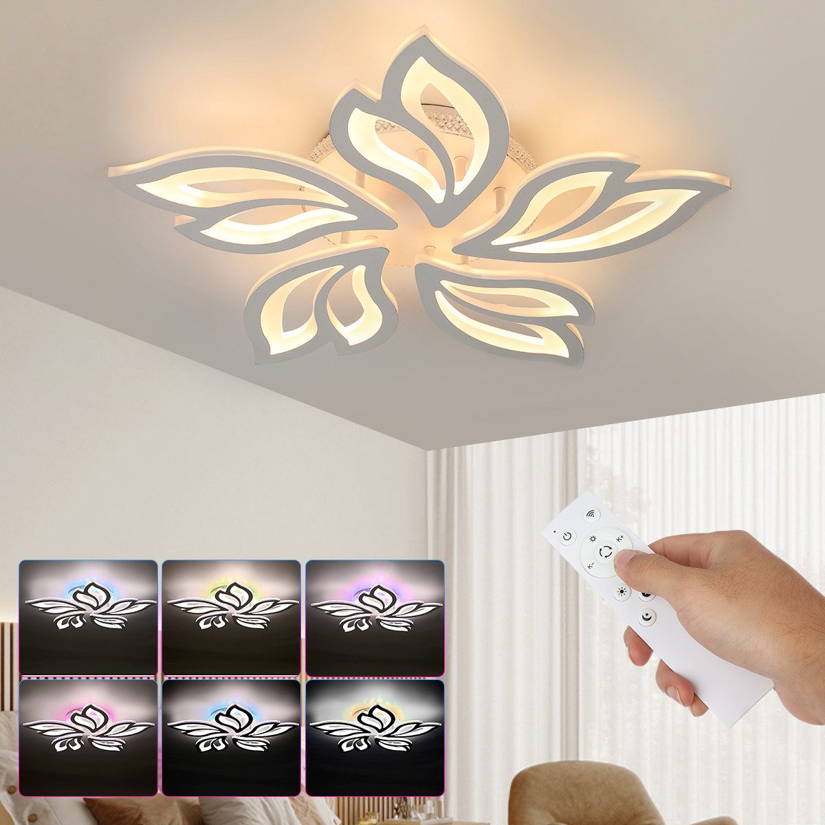 OULENBIYAR Deckenleuchte LED Deckenleuchte Mit Fernbedienung günstig online kaufen