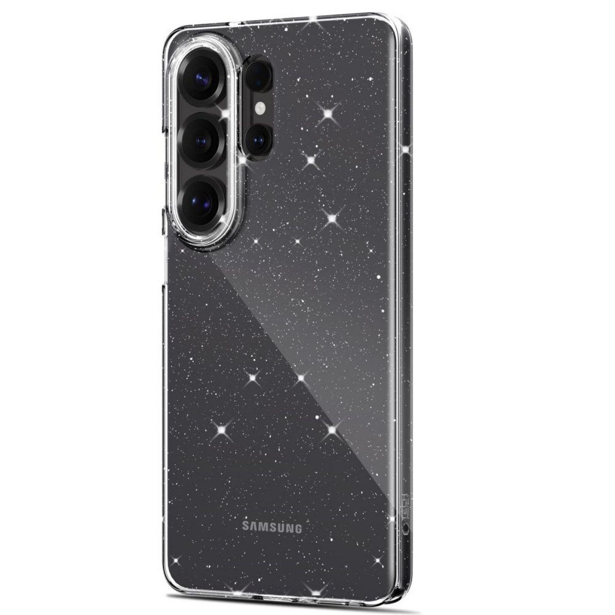 TECH PROTECT Handyhülle FlexAir für Samsung Galaxy S26 Ultra Transparent und Glitzer ultradünn 6,9 Zoll, Ultradünne Form bewahrt die schlanke Geräteoptik