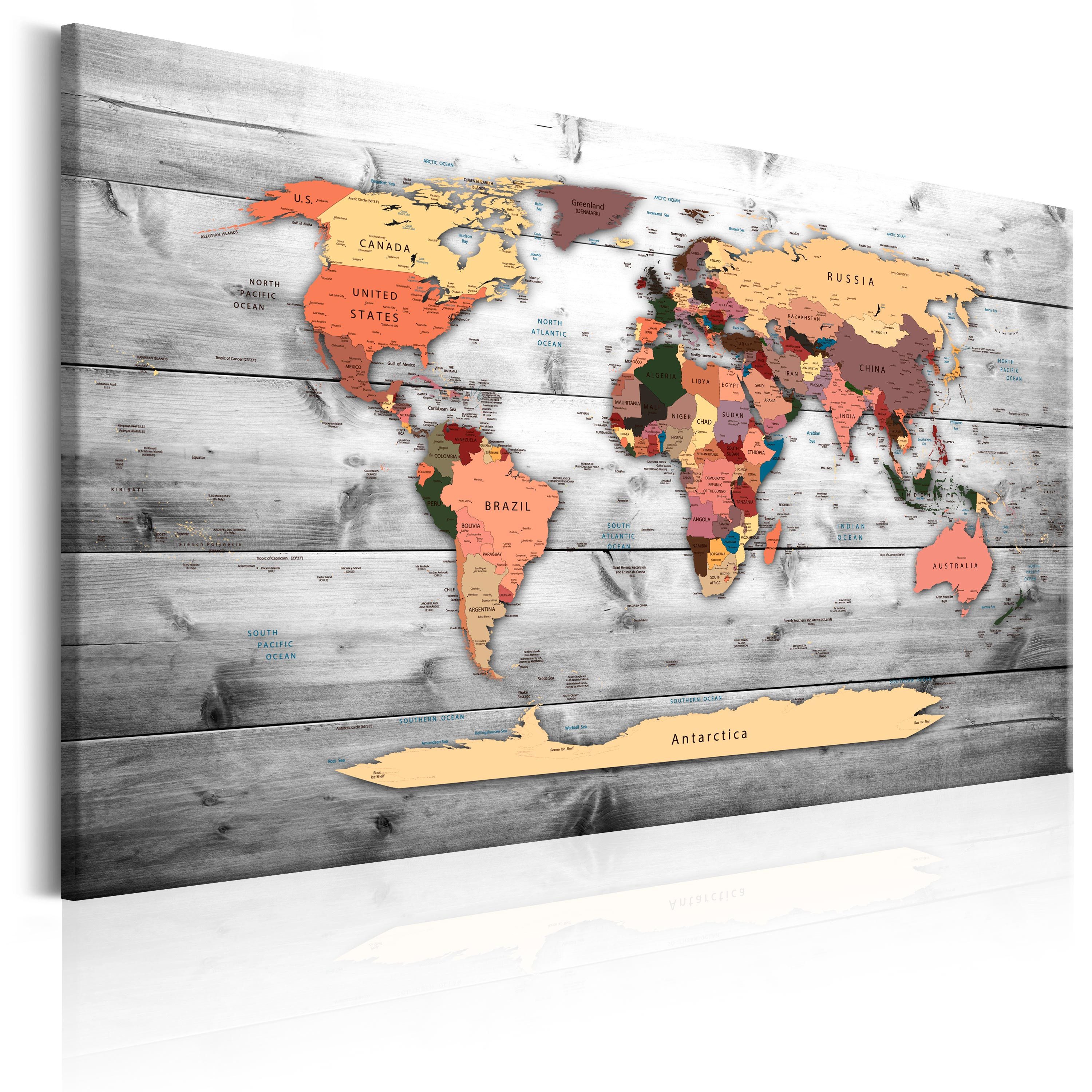 Artgeist Wandbild World Map: New Directions