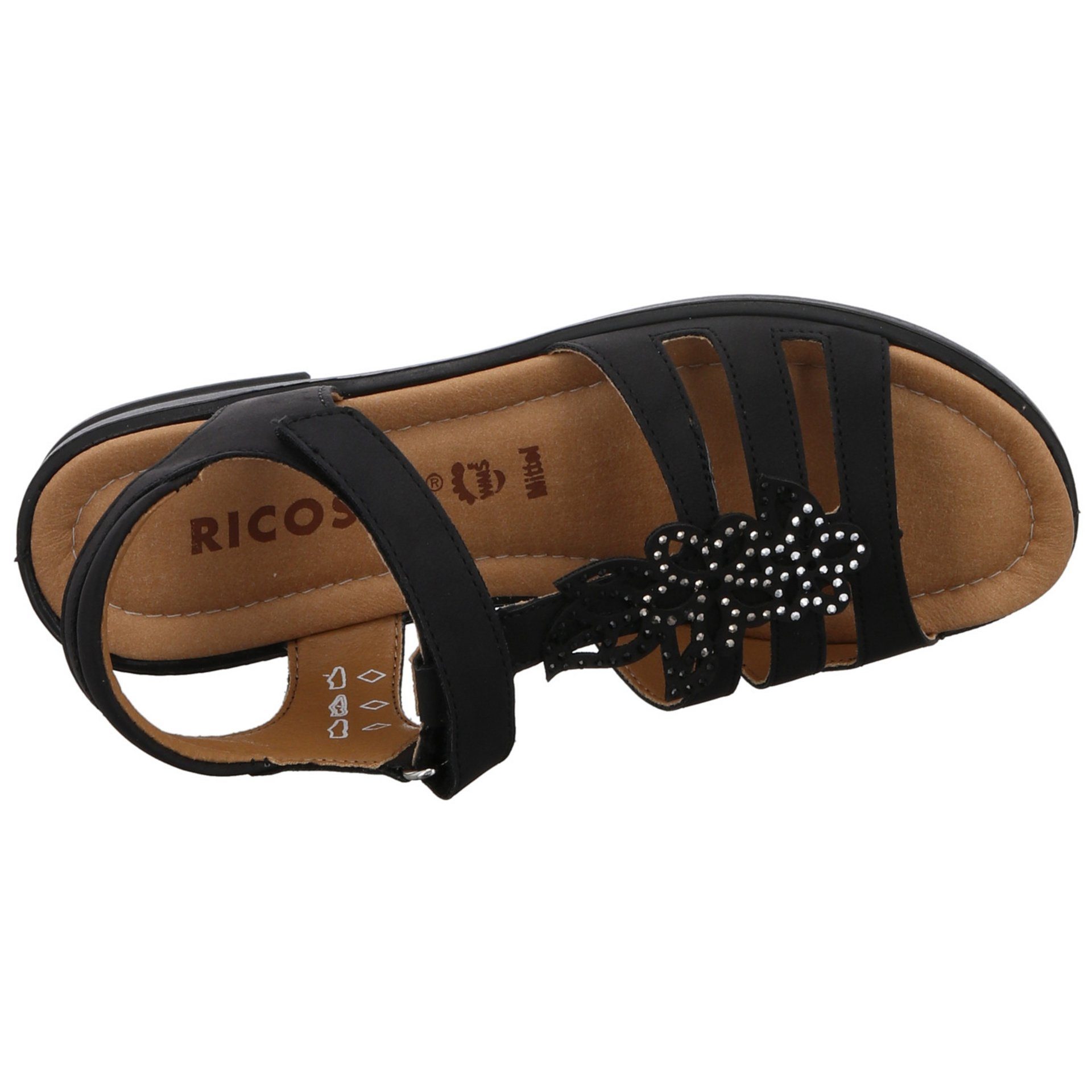 Ricosta Synthetik Sandale Schuhe dunkel Amira Kinderschuhe Sandale schwarz Sandalen Mädchen