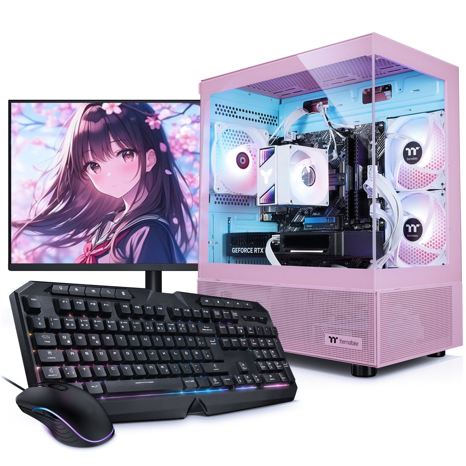 Kiebel Zindarella V Gaming-PC-Komplettsystem (27", AMD Ryzen 7 AMD Ryzen 7 5700X, RTX 5060, 32 GB RAM, 1000 GB SSD, ARGB-Beleuchtung, WLAN)