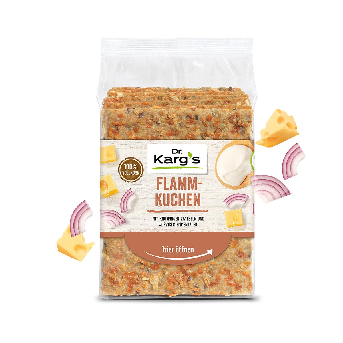 Dr. Kargs Brot, Dr. Kargs Flammkuchen Knäckebrot französisch inspirierte Kreation 200g