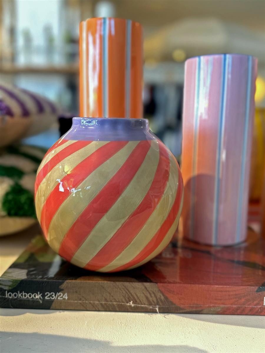 Kersten BV Dekovase Vase STRIPES rosa, Ø16cm