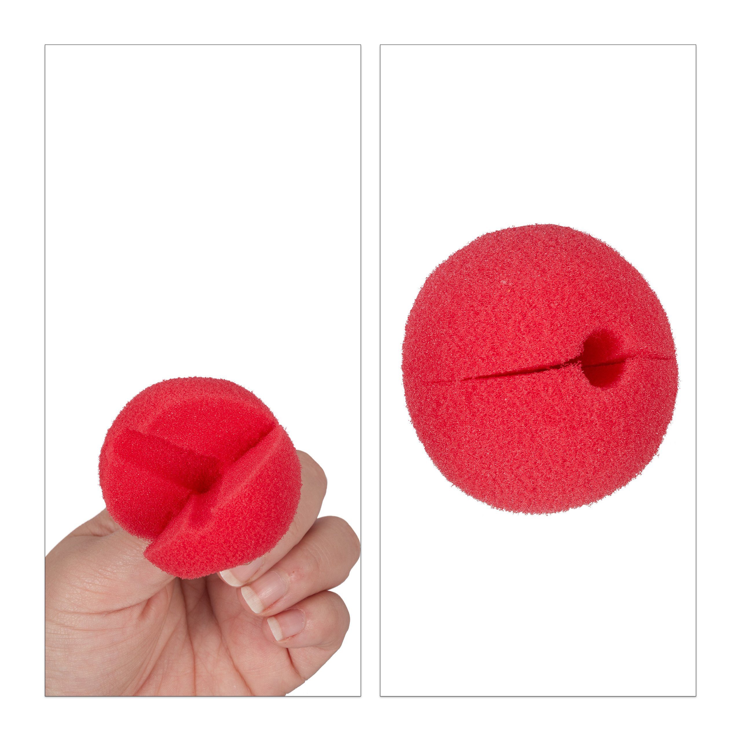 relaxdays Clown-Kostüm 50 x Clownsnase rot