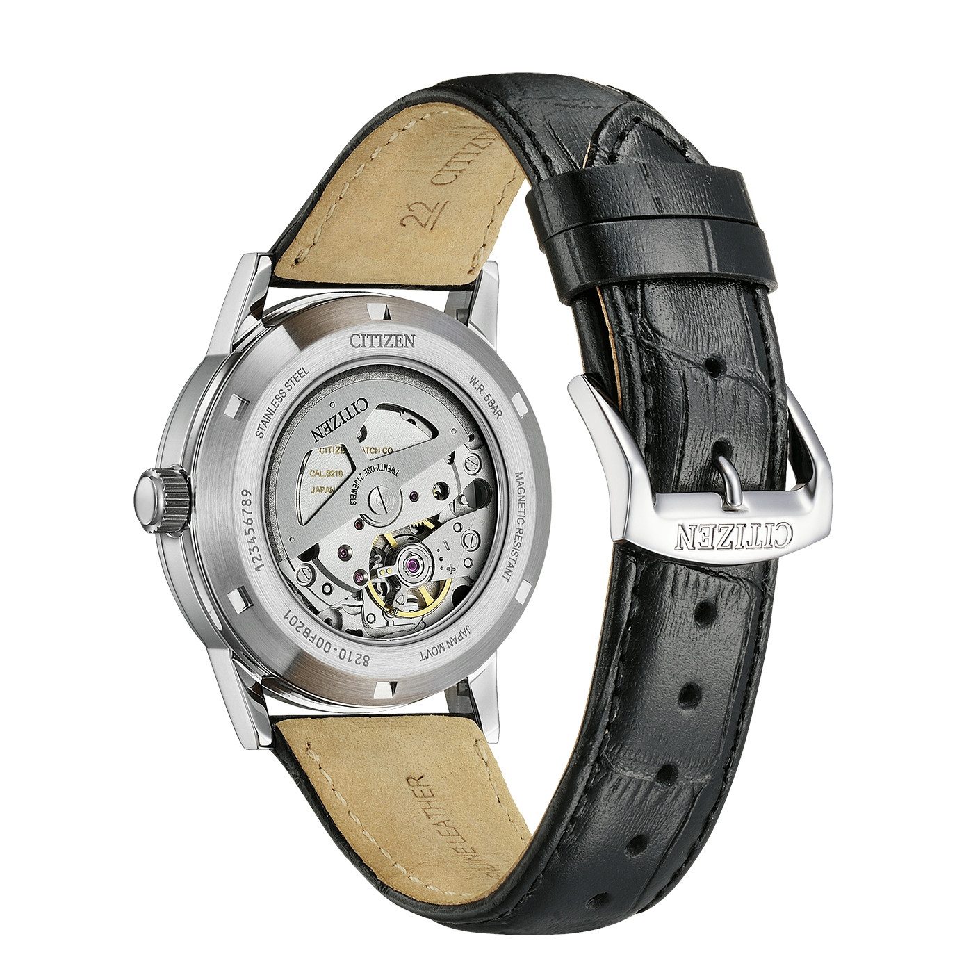 Citizen Automatikuhr Automatik Classic NJ0210-05E, Armbanduhr, Herrenuhr, Lederarmband, analog, Big Date