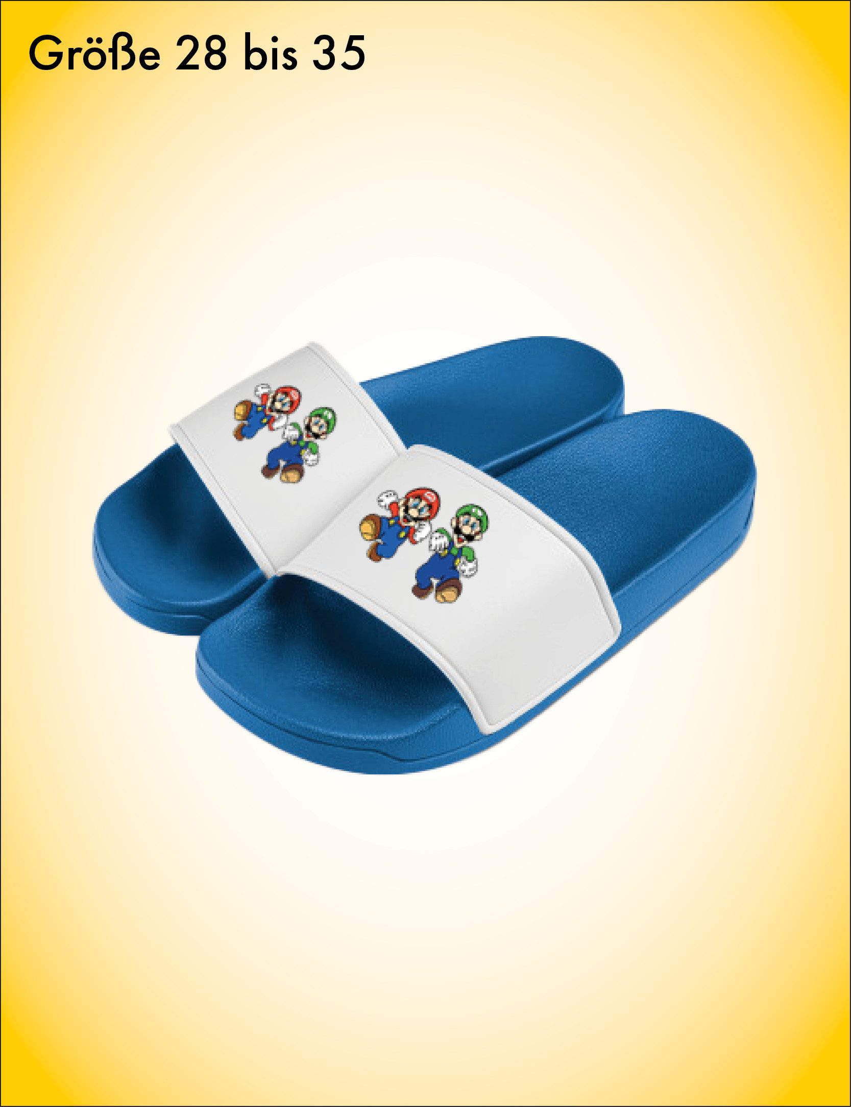 Youth Designz Mario und Luigi Kinder Badelatschen Flip Flops Badeschuh mit lustigen Aufdruck für Jungen und Mädchen