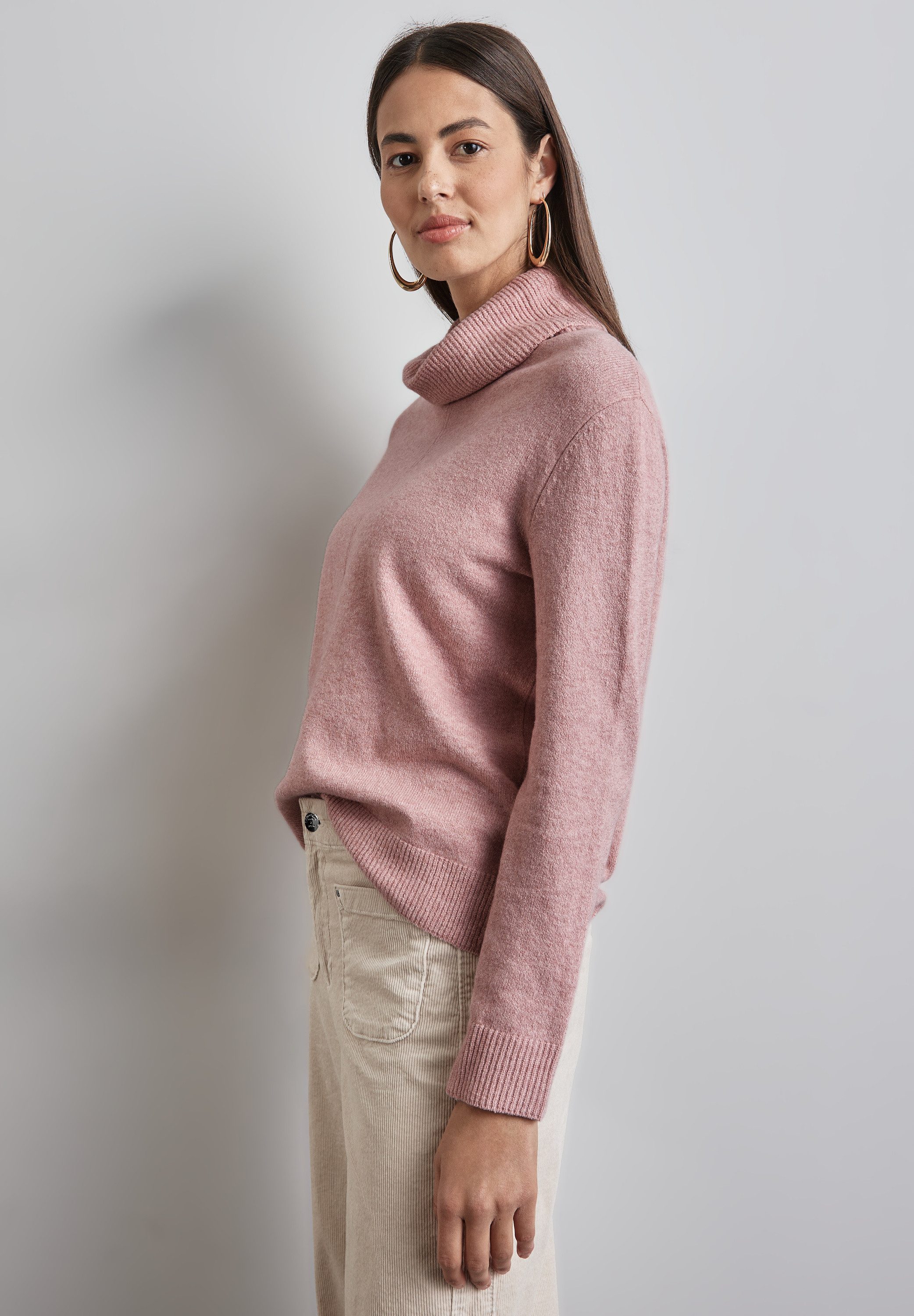 STREET ONE Rollkragenpullover in melierter Optik günstig online kaufen