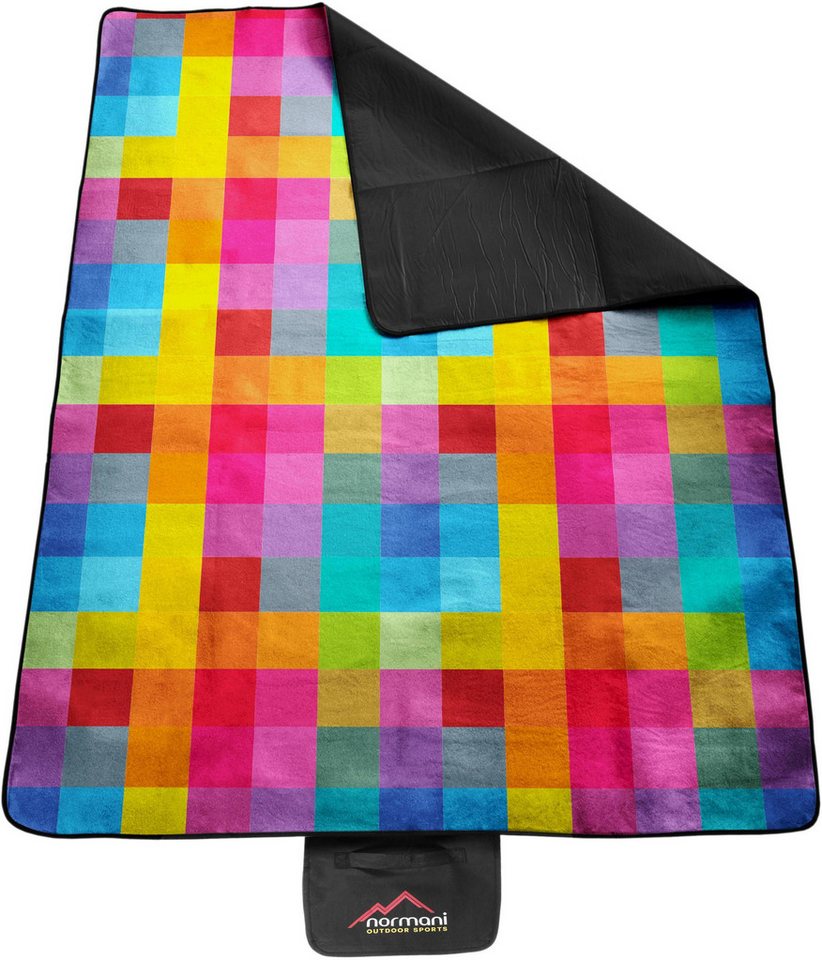 Picknickdecke Outdoor-Campingdecke, 140 cm x 180 cm Tundra, normani, Wasserdichte Unterseite - Fleece Oberseite Sommerdecke Outdoordecke