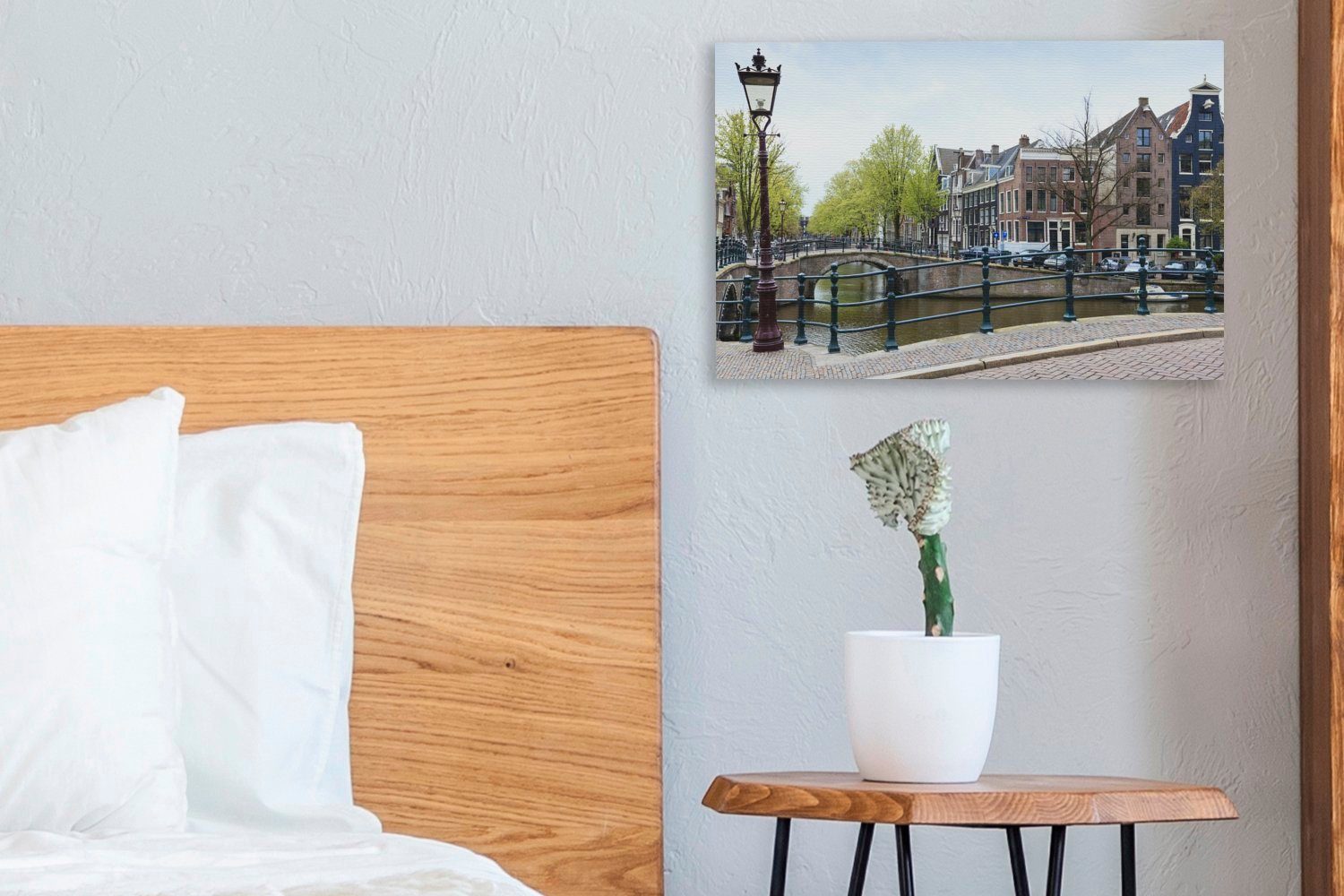 mit Aufhängefertig, Wanddeko, (1 Amsterdam Keizersgracht cm Leinwandbild in 30x20 Wandbild klassischen, Leinwandbilder, einem der Darstellung OneMillionCanvasses® St),