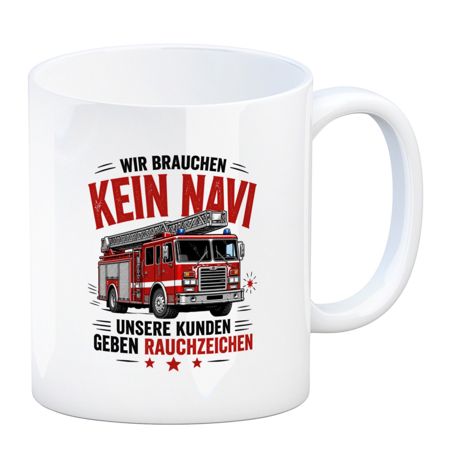 speecheese Tasse Kaffeebecher Feuerwehr Kaffeetasse mit Löschfahrzeug Tasse Spruch: ml
