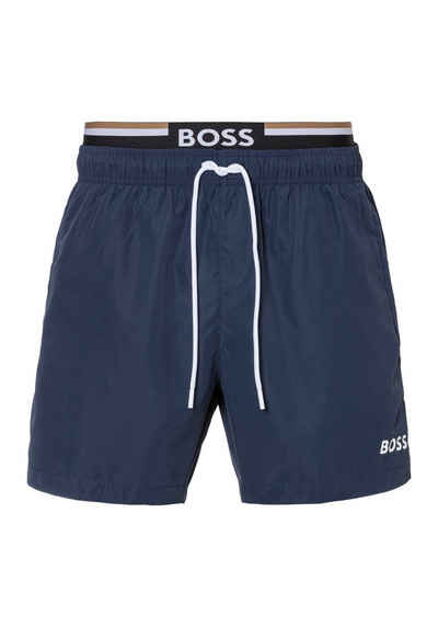 BOSS Badeshorts Amur mit angesetztem Logobündchen