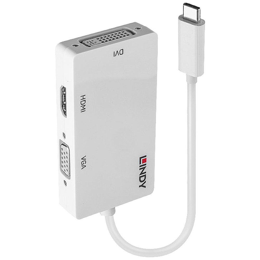 LINDY USB-C®, VGA Konverter [1x USB-C® Stecker - 1x DVI-Buchse 24+5pol USB-Adapter
