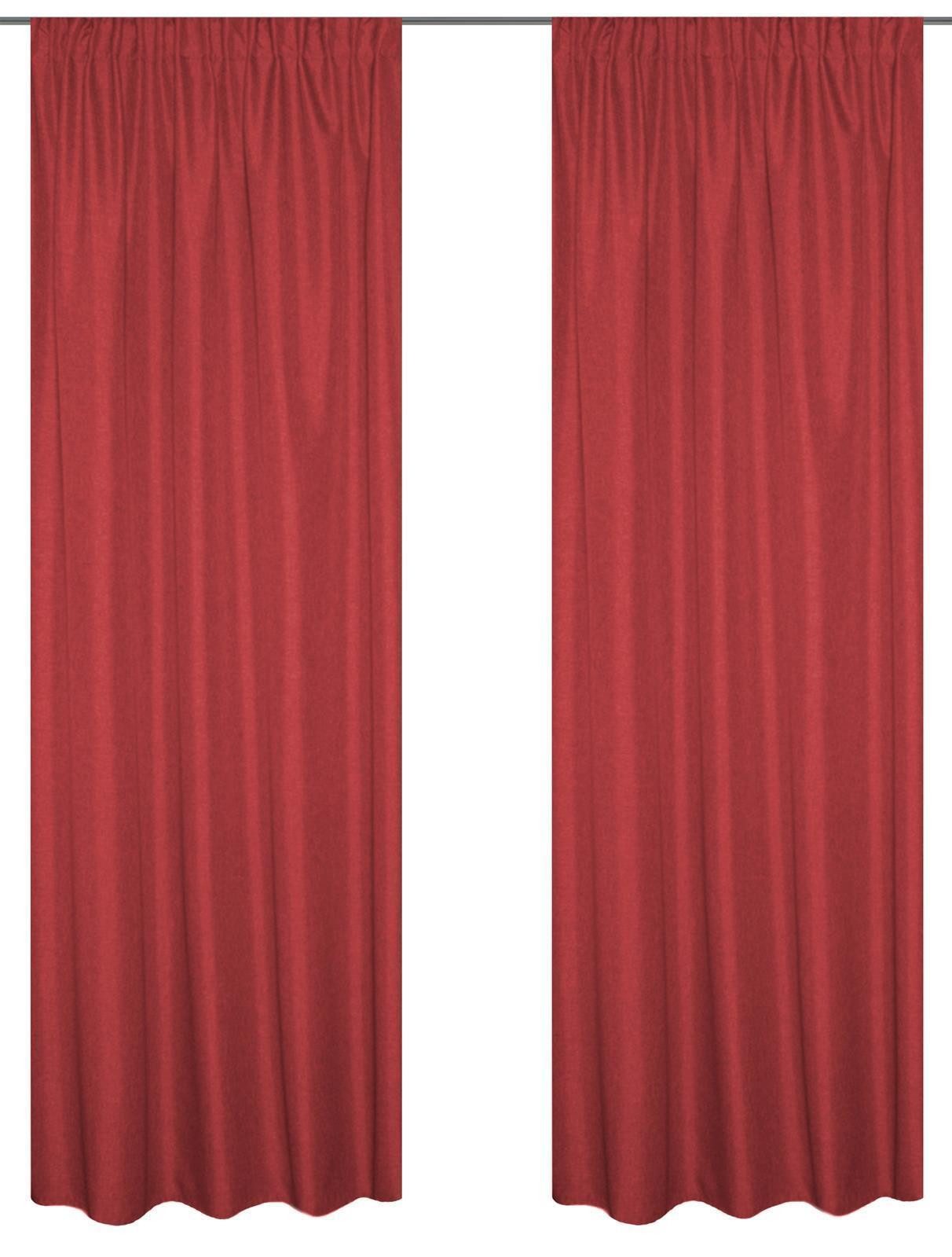 Home Basics Vorhang Eskimo 2Er Set 245 x 135 cm 2x Thermoschal inkl. 1x Bügelband Bordeau (2 St), Kunstfaser, 2x Thermoschal inkl. 1x Bügelband Bordeaux